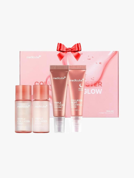 Medicube Glass Skin Collagen Trial Kit in branded components on a light gray background